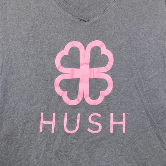 Hush T-shirt Four Leaf Clover Pink and Gray - Picture 2 of 4
